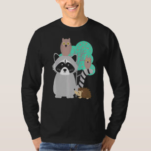 Waldtiere Niedlich Raccoon-Schale T-Shirt