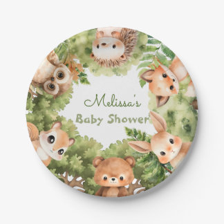 Waldtiere Niedliche Cubs Wild Nature Babydusche Pappteller