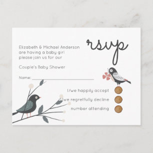Waldtiere Paare BABY SHOWER Einladungspostkarte