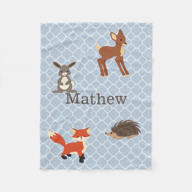 Waldtiere Personalisiert Fleece Blanket (Vorderseite)
