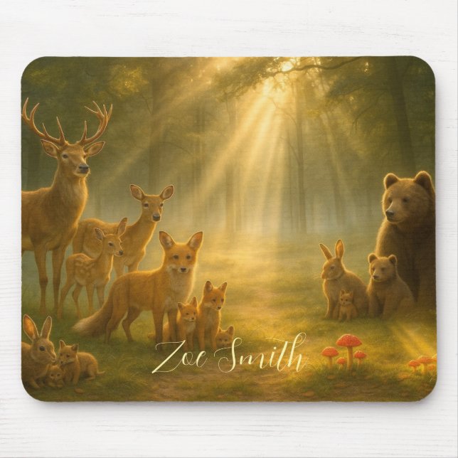 Waldtiere - Personalisiert  Mousepad (Vorne)