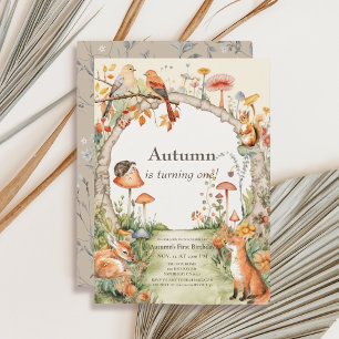 Waldtiere Pilzgarten 1. Geburtstag Einladung