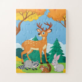 Waldtiere Raccoon Chipmunk Rabbit Deer