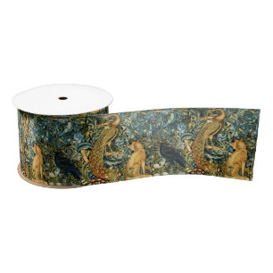 WALDTIERE, RAVEN, FOX, PEACOCK SATINBAND