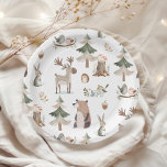 Waldtiere rustikale Babydusche Pappteller<br><div class="desc">Waldtiere weisen grüne rustikale Babydusche Teller Matching Artikel sind verfügbar.</div>