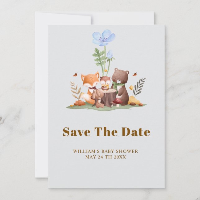 Waldtiere Save The Date (Vorderseite)