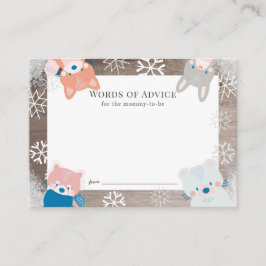 Waldtiere Snowflake Blue Advice Card Begleitkarte