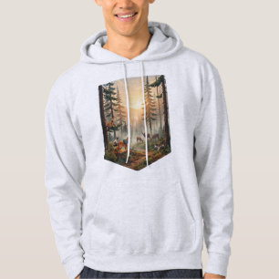 Waldtiere Sonnenuntergang Abenteuer Hoodie