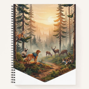 Waldtiere Sonnenuntergang Abenteuer Notizbuch