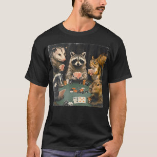 Waldtiere spielen Poker Kartenglücksspiel T-Shirt