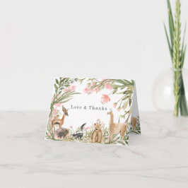 Waldtiere | Sweet Spring Floral Vielen Dank Dankeskarte