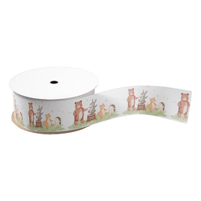 Waldtiere tanzen Wälder Picnic Ripsband (Spule)