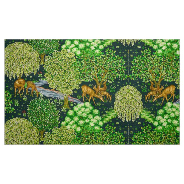 WALDTIERE, TIERE VON BROOK, blau, grün Stoff (Fat Quarter (45,7 x 55,9 cm))