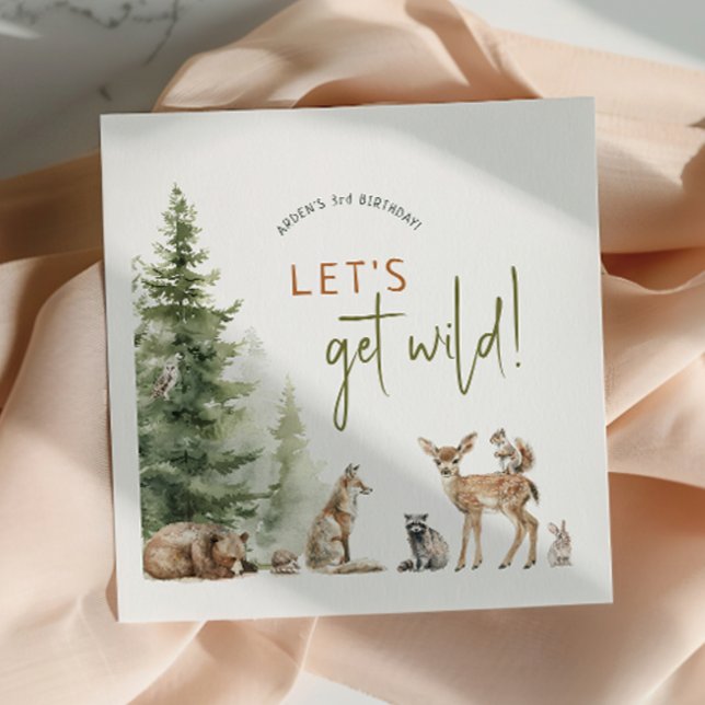 Waldtiere Tiere Wildtiere Kindergeburtstag Party Serviette (Von Creator hochgeladen)