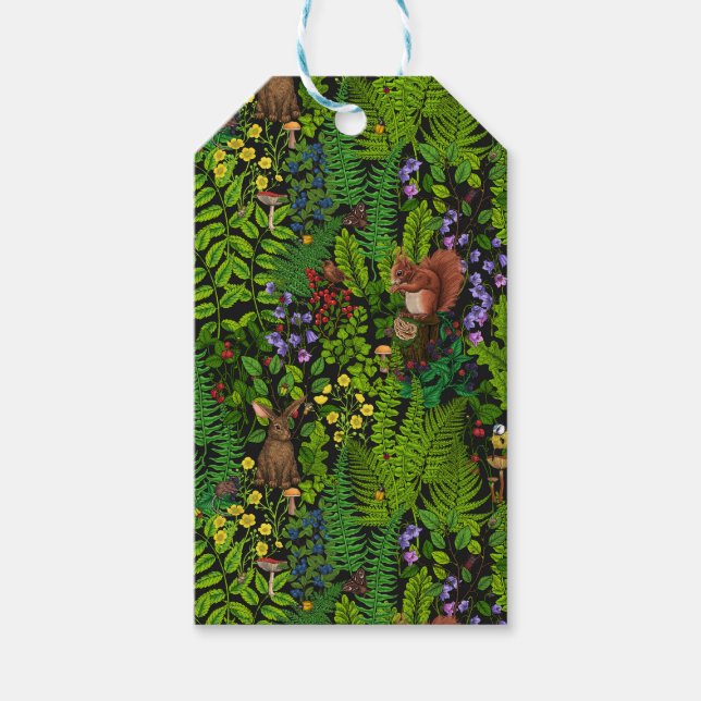 Waldtiere und Pflanze Geschenkanhänger (Vorderseite)