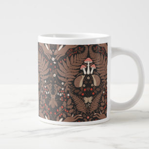 Waldtiere und Pflanze in rot und braun Jumbo-Tasse
