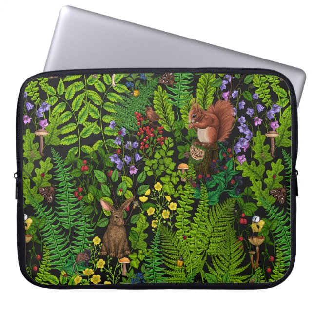 Waldtiere und Pflanze Laptopschutzhülle (Vorderseite)