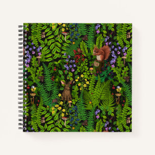 Waldtiere und Pflanze Notizbuch