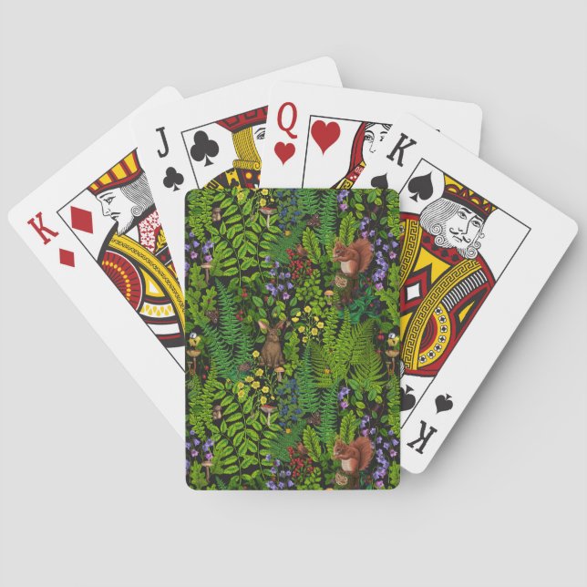 Waldtiere und Pflanze Spielkarten (Rückseite)