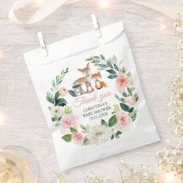 Waldtiere und rosa Blume Dusche Beutel Geschenktütchen