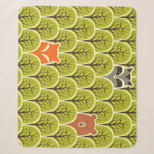 Waldtiere Vintages Muster Sherpadecke