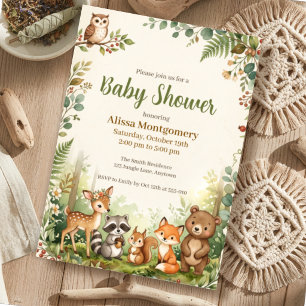 Waldtiere Wald Baby Shower Einladung