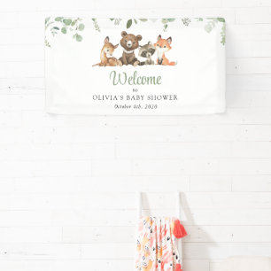 Waldtiere, Wald, Babydusche Willkommen Banner