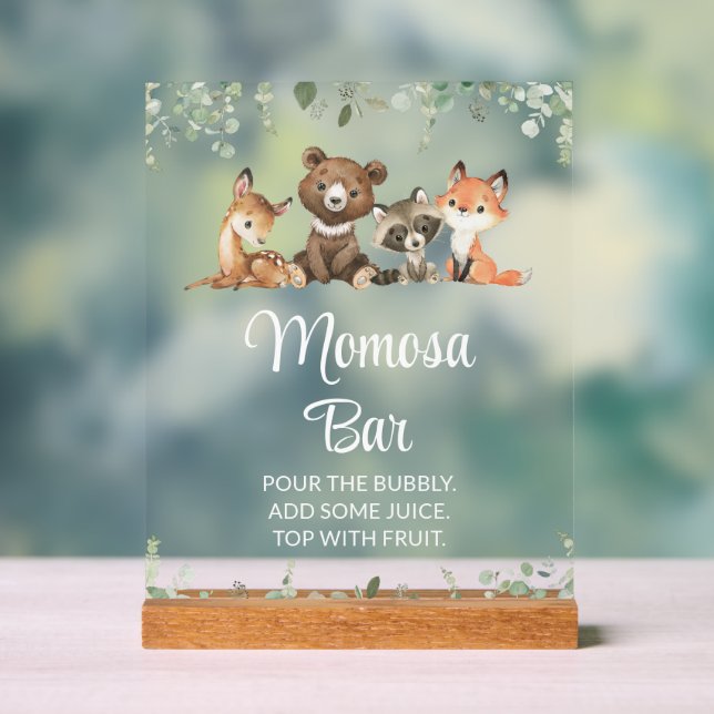 Waldtiere, Wald, Wild One, Momosa Bar Acrylschild (Neutral)
