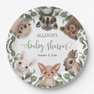 Waldtiere Waldfreunde Babydusche Pappteller