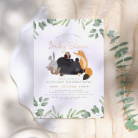 Waldtiere Waldgrün Gold Baby Dusche