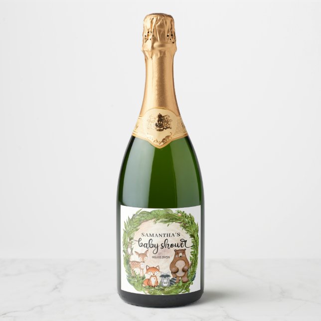 Waldtiere Waldholzholzholz-Slip Babydusche (Vorderseite)