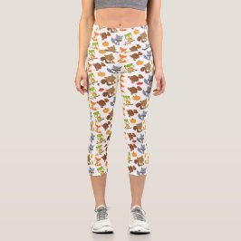 Waldtiere, Waldtiere, Falltiere Capri Leggings