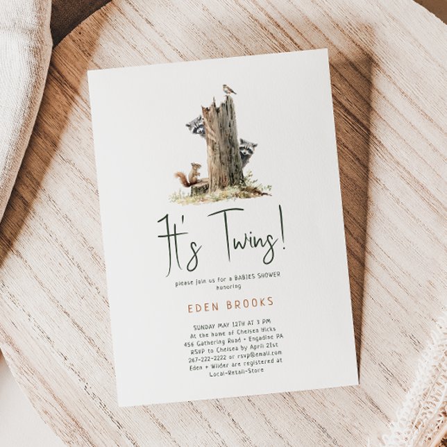 Waldtiere Waldtiere Twins Kinderdusche Einladung (Von Creator hochgeladen)