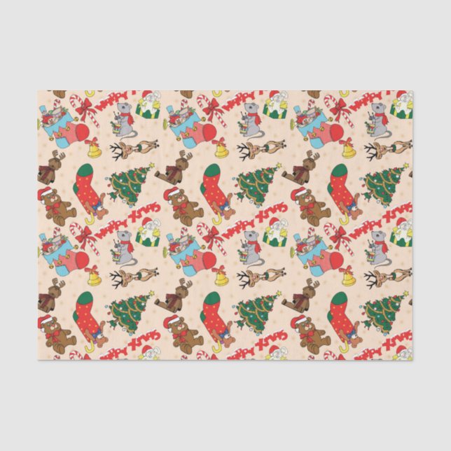 Waldtiere Weihnachten Seidenpapier (Vorderseite)