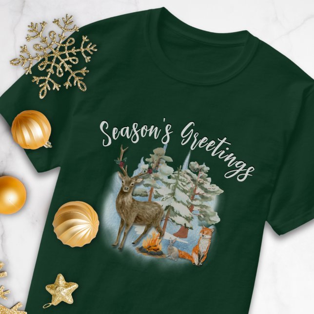 Waldtiere Weihnachtsfest T - Shirt (Von Creator hochgeladen)