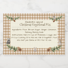 Waldtiere Weihnachtsgebäck Mix Gingham Lebensmitteletikett