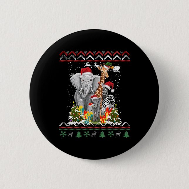 Waldtiere Weihnachtsidee Kinder Jungle Tier C Button (Vorderseite)