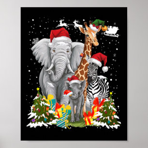 Waldtiere Weihnachtsidee Kinder Jungle Tier C Poster