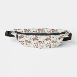 Waldtiere, weiße Weihnachtsmuster Bauchtasche