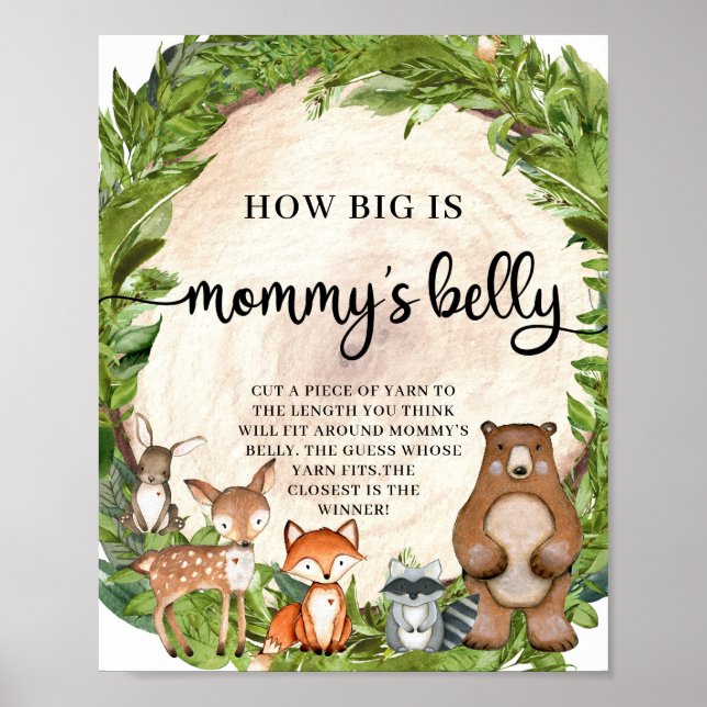 Waldtiere Wie groß ist Mommys Bauchwild Poster (Vorne)
