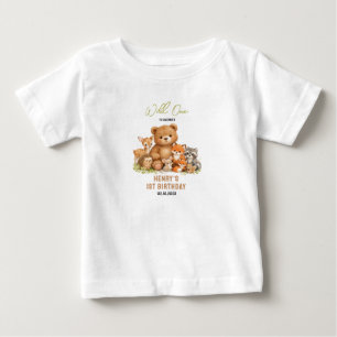 Waldtiere Wild One 1. Geburtstag Baby T-shirt