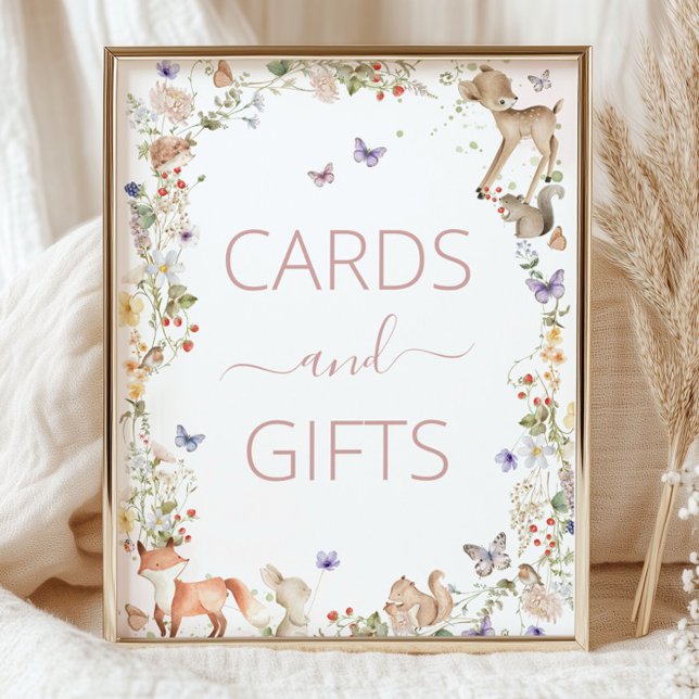 Waldtiere Wildblumen Karten und Geschenke Schild (Von Creator hochgeladen)