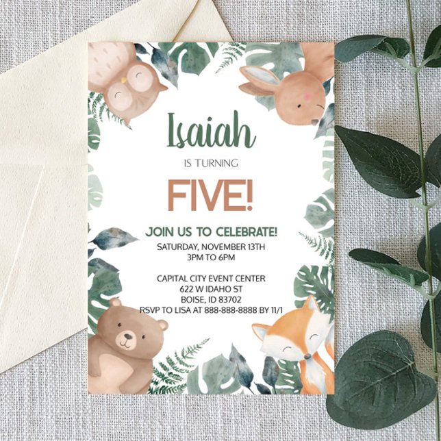 Waldtiere Wildtiere Wildtiere Geburtstagsparty Einladung (Von Creator hochgeladen)