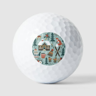 Waldtiere: Winter Vintag nahtlos. Golfball