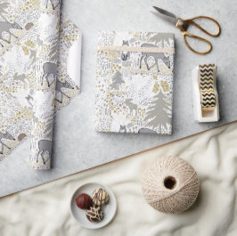 Waldtiere Winterwald Geschenkpapier