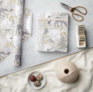 Waldtiere Winterwald Geschenkpapier