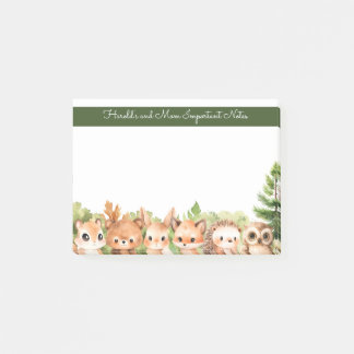 Waldtiere Woodland Baby und Mama Post-it Klebezettel
