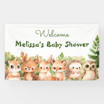 Waldtiere Woodland Babydusche Willkommen