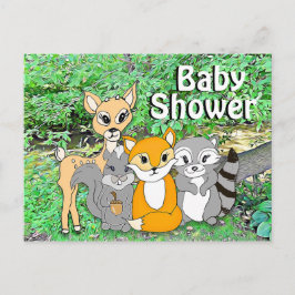 Waldtiere Woodland Kreaturen Kinderdusche Postkarte