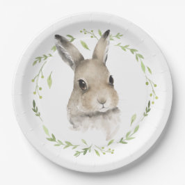 Waldtiere Wreath Bunny Rabbit Wasserfarbe Pappteller